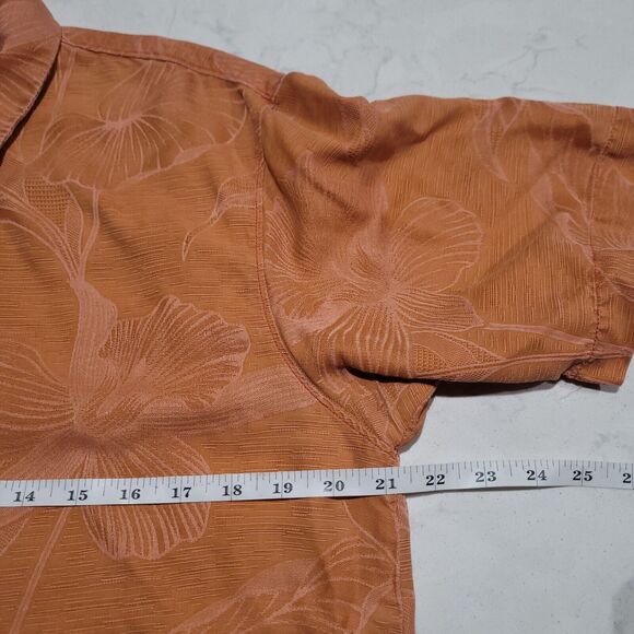 Tommy Bahama Island Zone Relax 100% Silk Burnt Sienna Orange Camp Tropical NWOT - Picture 4 of 11